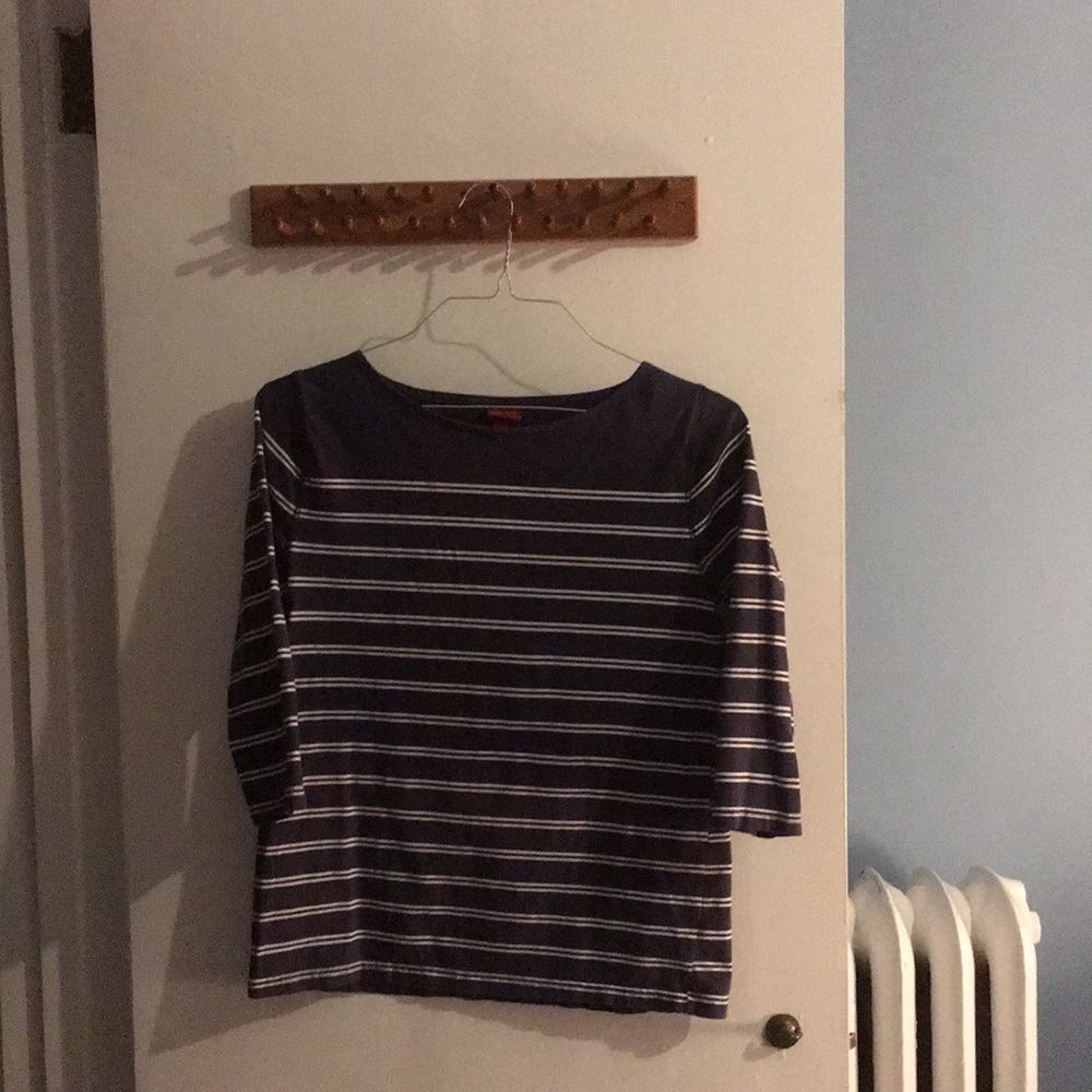 blue & white striped shirt